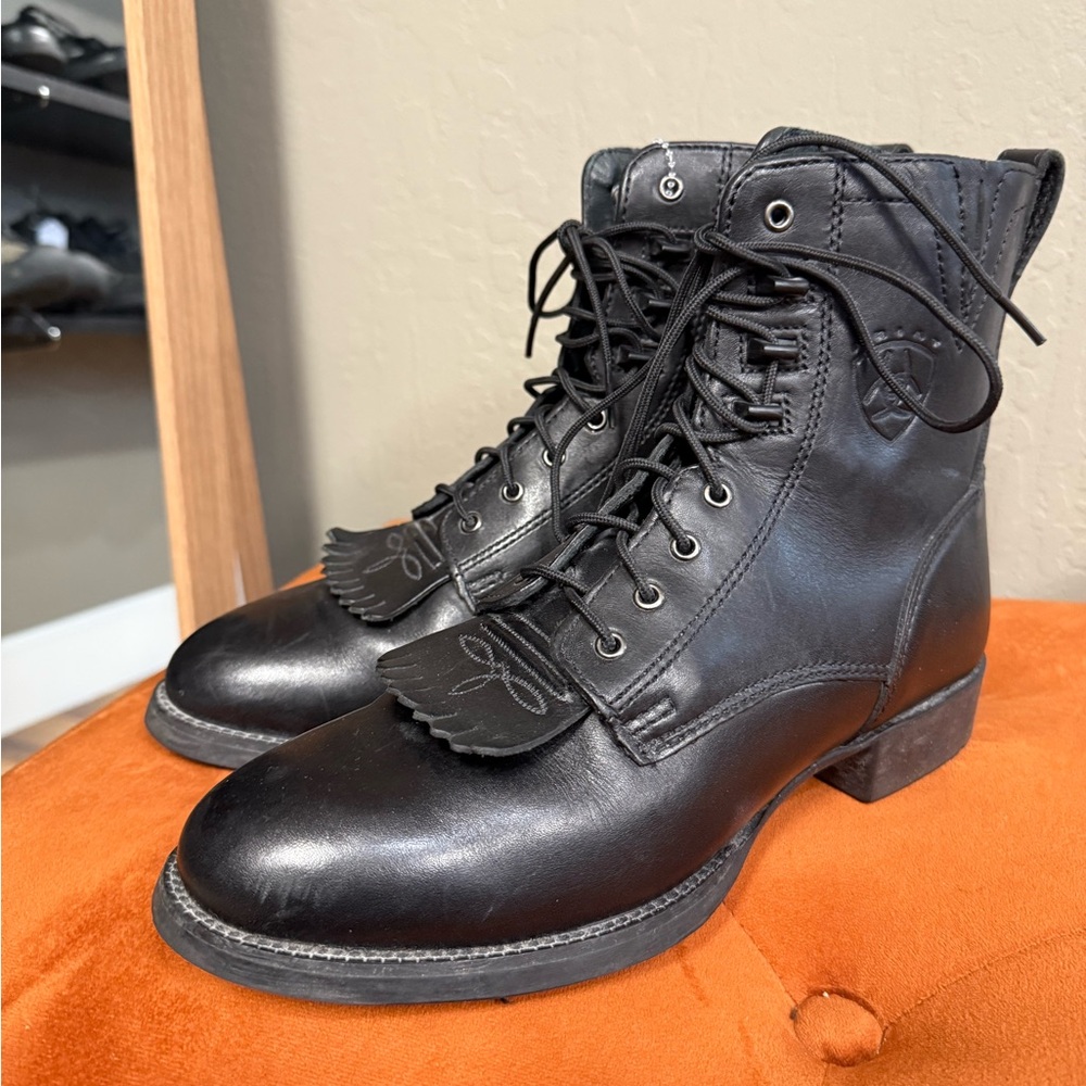 Ariat Black Lace Up Boots for Women - Picture 2 of 4